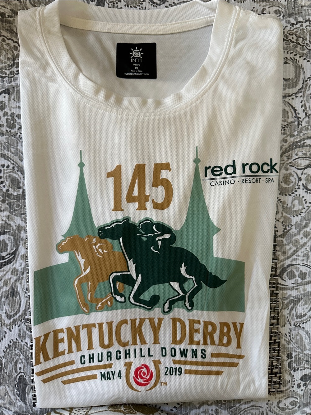 Kentucky Derby 145 Graphic Tee - White with Green & Gold